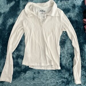 Hollister Cream Long Sleeve Top